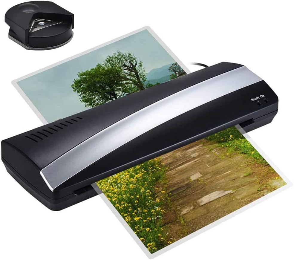 DEYINVI Office Laminator Machine with 4mm R4 Corner Paper Cutter, A3 13in Width