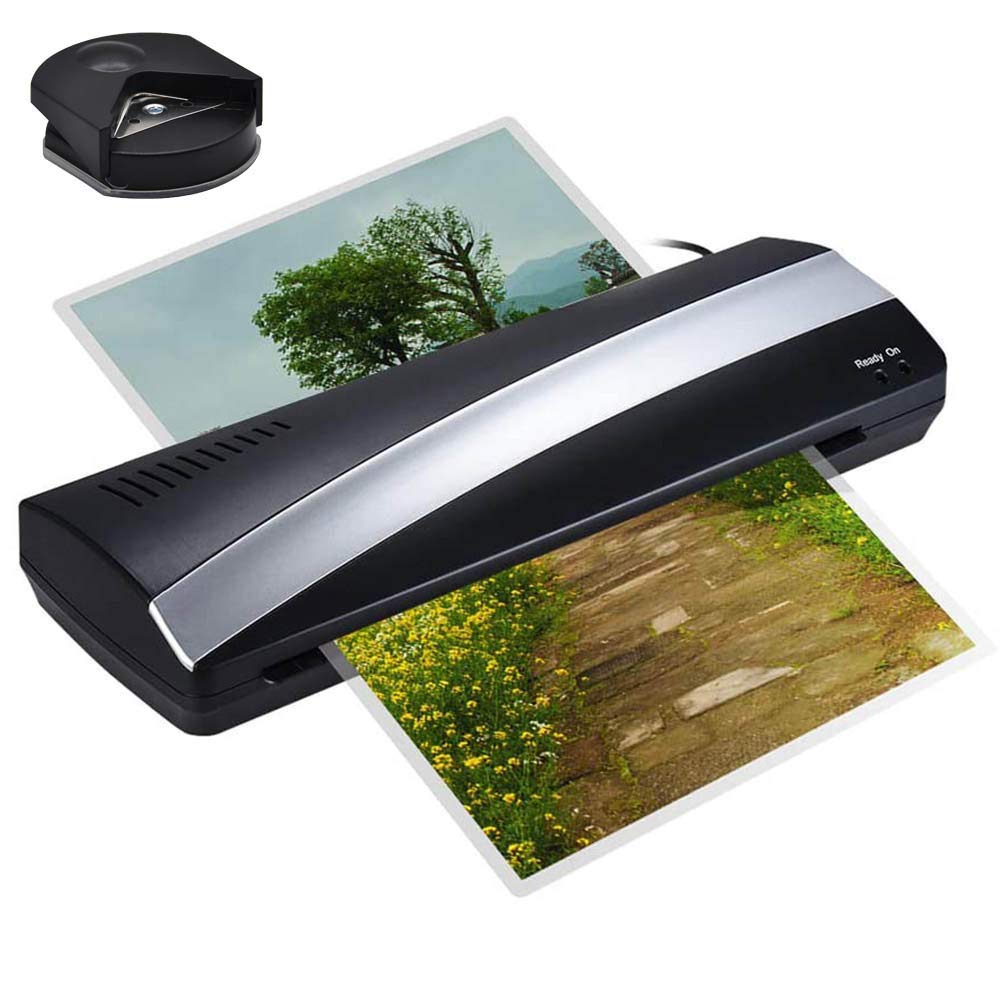DEYINVI Office Laminator Machine with 4mm R4 Corner Paper Cutter, A3 13in Width