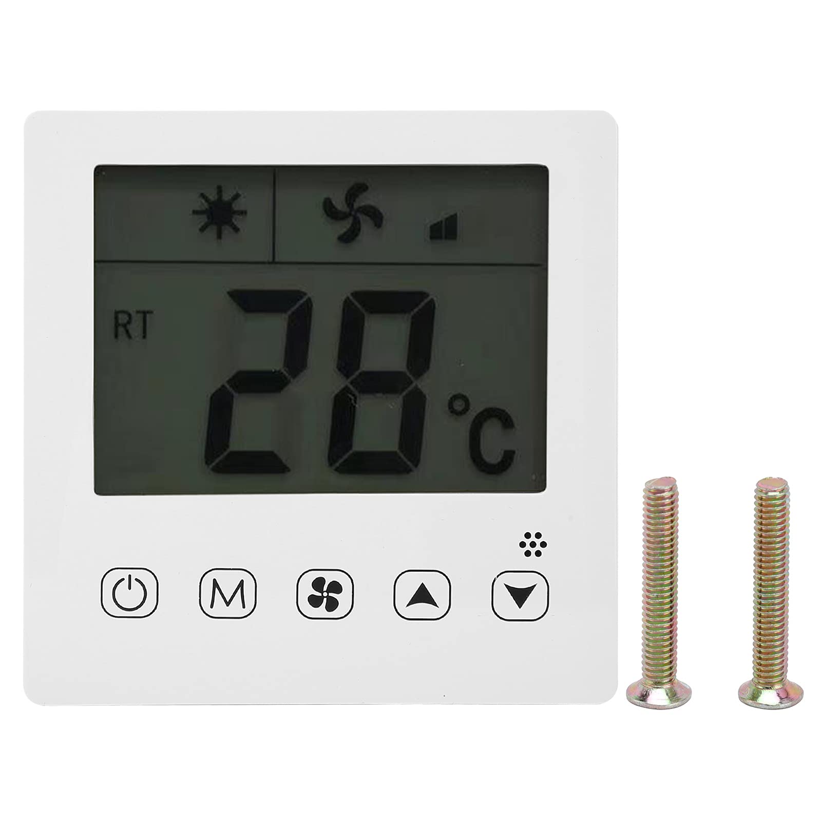 Buy Thermostat AC220V Dual Display Thermostats Programmable Temperature Controller for Fan Coil
