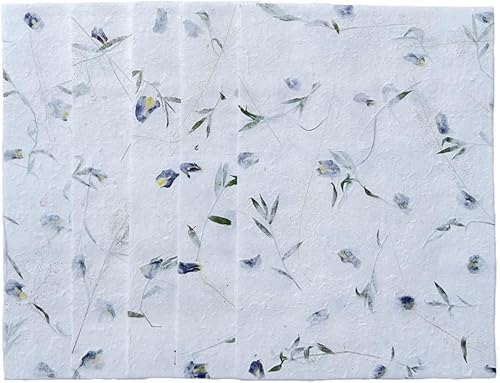 Miniatura 7 de Hojas de papel de morera gruesas hechas a mano con flores naturales, papel decorativo, fabricación de tarjetas, manualidades (flores de guisante de