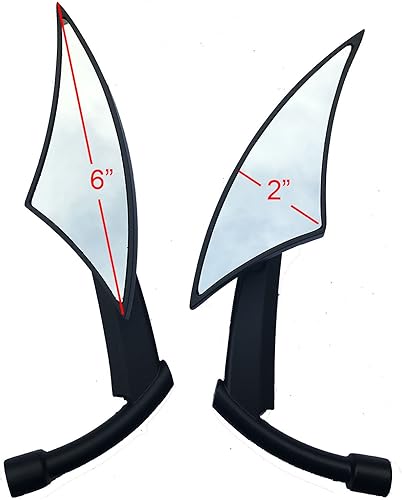 Miniatura 3 de One Pair Black CNC Spear Sickle Mirrors Compatible for 2018 Kawasaki Z900 ZR900