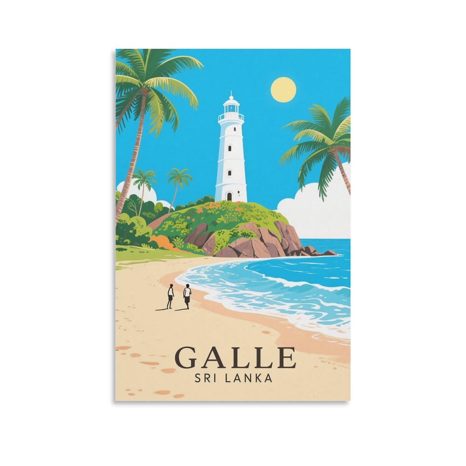 Hwjjuii Unframe-Style Galle Sri Lanka Vintage Travel Posters 08X12inch(20X30cm) Canvas Art Poster And Wall Art Picture Print Bedroom Decor