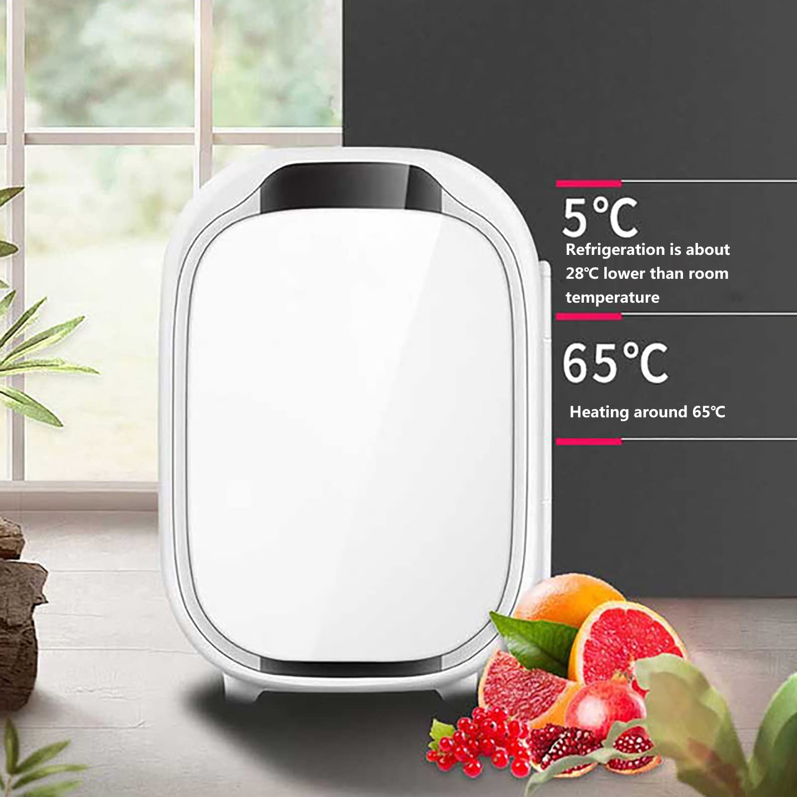 5L Mini Nevera Portátil AC DC Enfriador Calentador Coche | 5L Enfría a 5°C Calienta 65°C Silencioso 28dB Chip Dual Core 220V 12V Casa Coche Cosméticos Bebidas