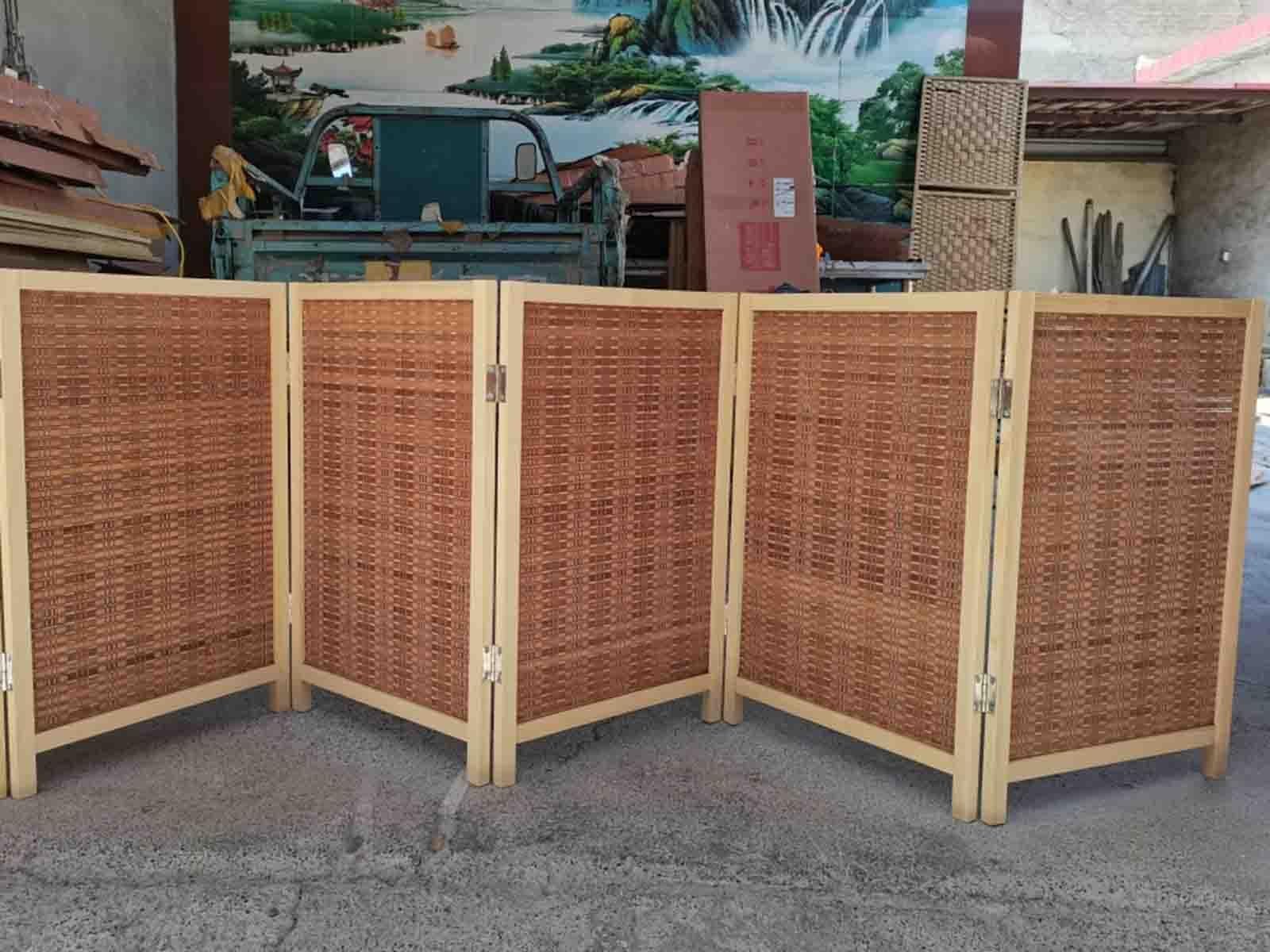 ZAQYCM Japanese Room Divider Short 2ft 3ft 4ft 5ft 6ft, Folding Wood Office Dividers Partition Wall Freestanding, Home Hallway Doorway Entryway Privacy Screen(5 Panel,H 100cm/3.3ft)