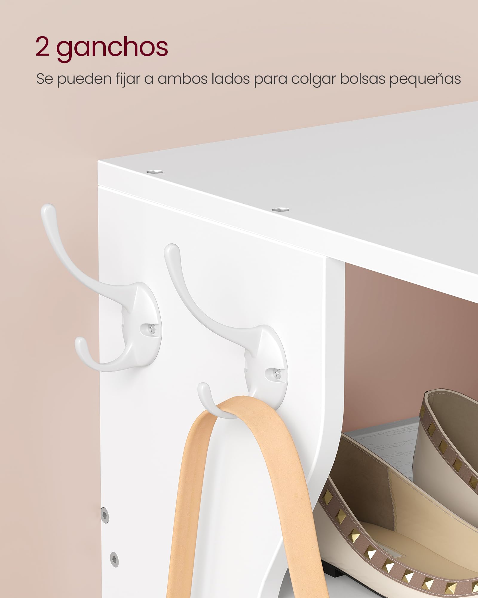 VASAGLE Zapatero, Zapatero de Entrada 9 Niveles, Estante de Zapatos Estrecho, para Pasillo, Esquina, Vestidor, Blanco Mate LBS210WB01