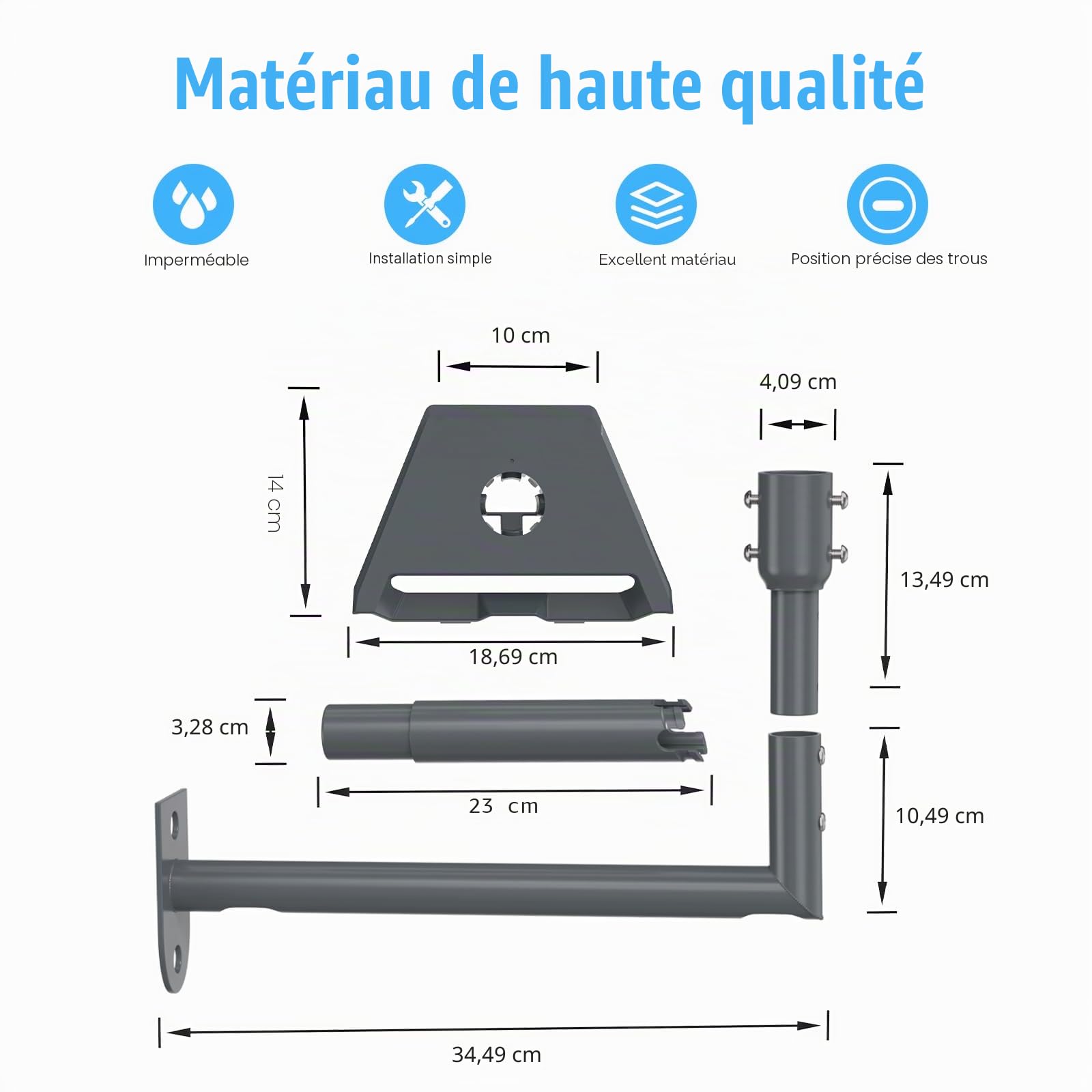 EDUP Support Starlink Gen 3 Réglable à 360°, Fixation Starlink Murale et Poteau, Support Antenne Starlink avec Adaptateur pour Kit Satellite Starlink Standard 4 / 4X / V3 / Gen 3