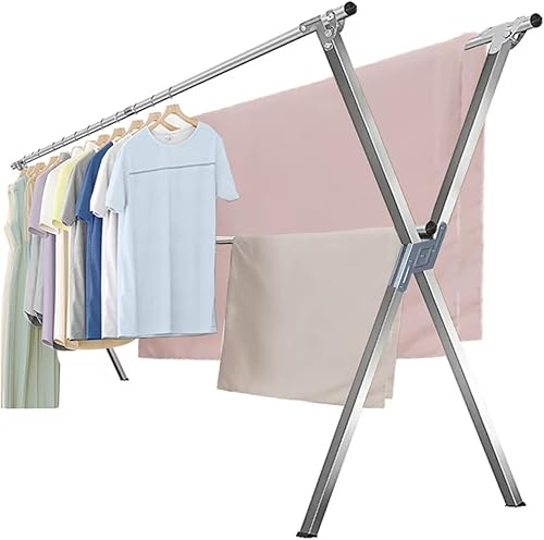 bop Estantes de secado plegables para ropa sucia, estantes de secado de ropa para lavandería, plato grande de 95 pulgadas, estante plegable de acero