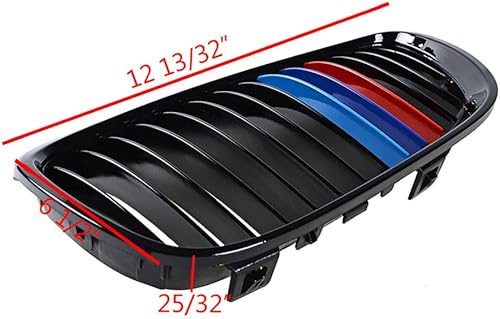 Miniatura 2 de Compatible con la serie 08-13 3 M3 E92 E93 07-10 Coupé E93 06-10 E92 2D 2 piezas negro brillante M Color frontal central rejilla de riñón