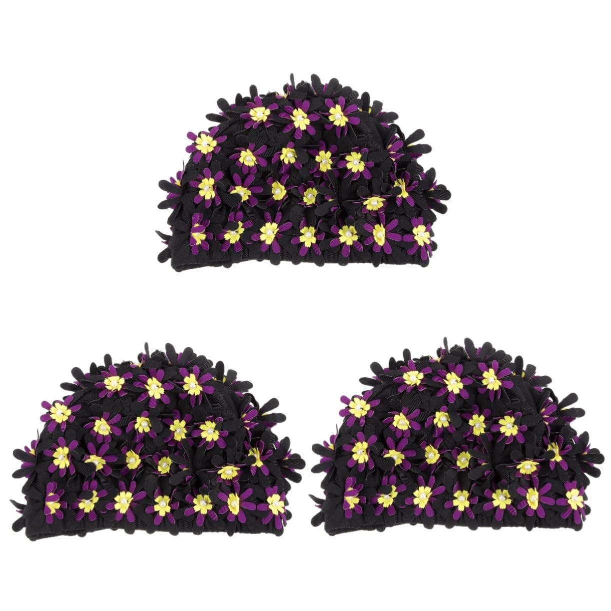 TOYANDONA Aumentar El Sombrero De Natación De Flores Gorro De Baño De Tela para Mujer y Adulto Gorra De Mujer Gorro De Baño Chicas Nadar Largo Tapa Gorra De Baño Poliéster