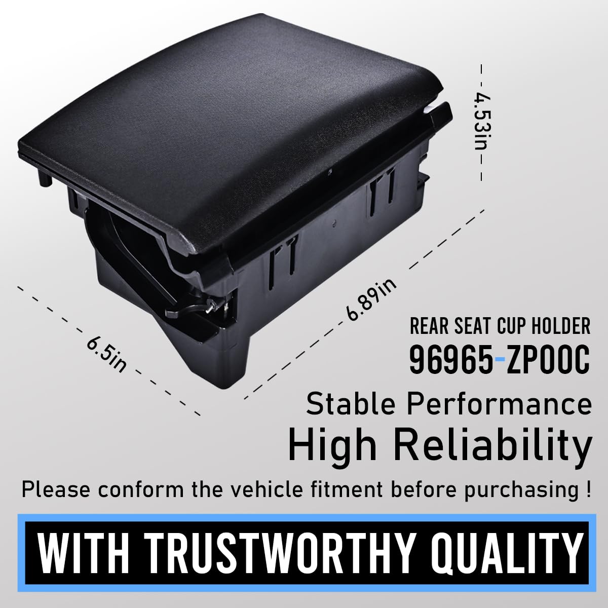 Amazon.com: Black Rear Seat Cup Holder Insert Console Box Assembly