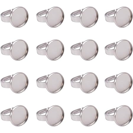 Bague Fine Réglable Pour Cabochon Fond Plat 8 Mm - Acier Inoxydable 304 Dore X1 P 455411