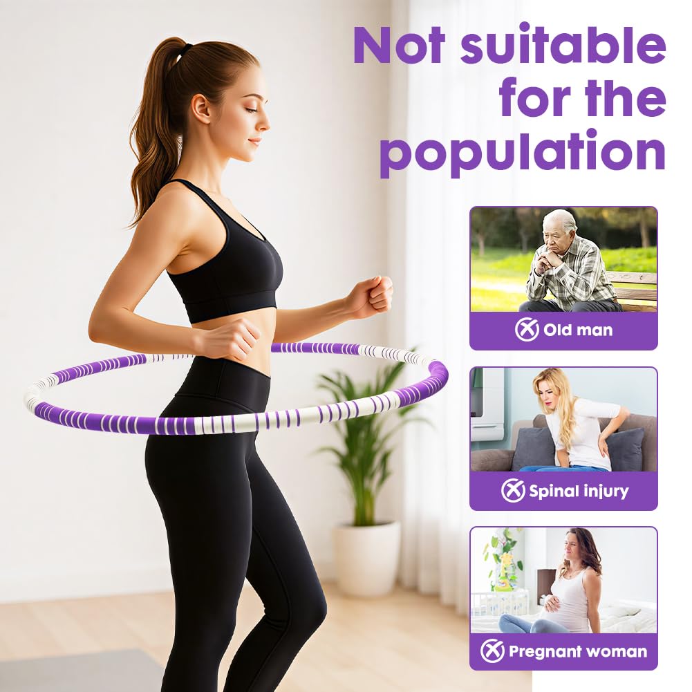 CEWROM Hula Hoop Reifen Erwachsene 1,1 kg, Kalorien-Booster mit Massage-Effekt – Fitnessreifen für Bauchstraffung & Fettverbrennung für Anfänger zum Abnehmen Sport 8 Segmente Abnehmbarer