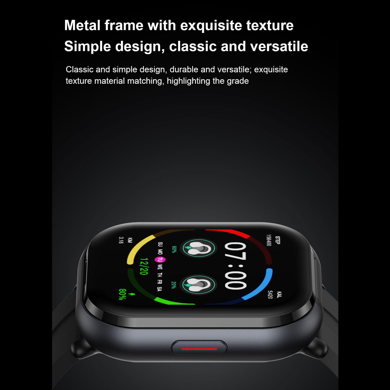 Montre Connectée avec écouteurs, écran Tactile 2,01 Pouces, IP67,