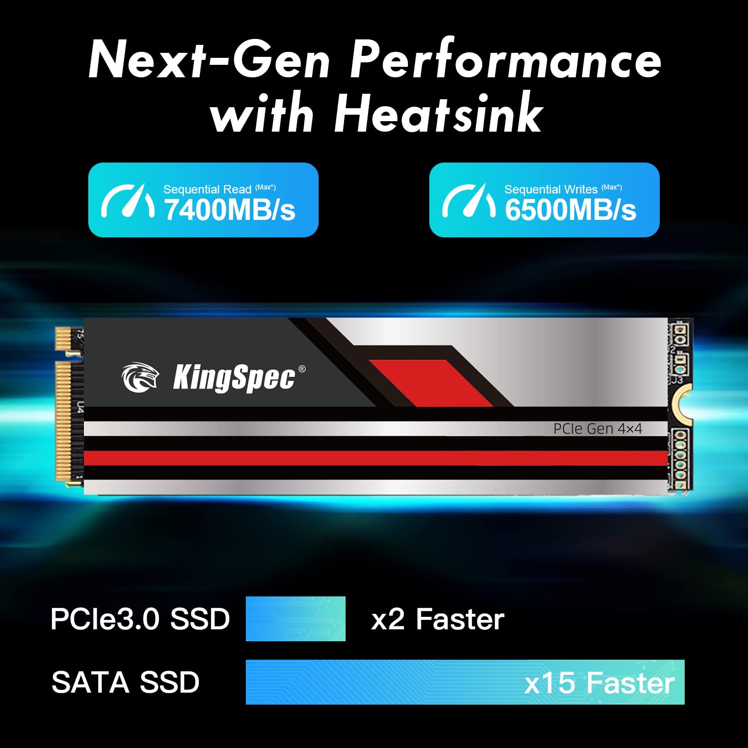 KingSpec SSD M.2 NVMe da 512 GB, SSD PCIe 4.0 NVMe Gen4 2280