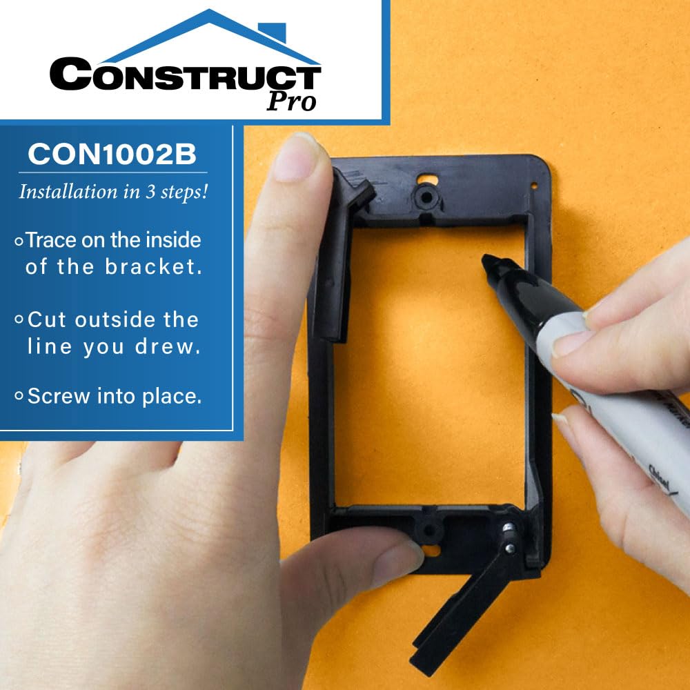 Skywalker Construct Pro Slim Single Gang Low Voltage Bracket (Black) — Amazon image 7