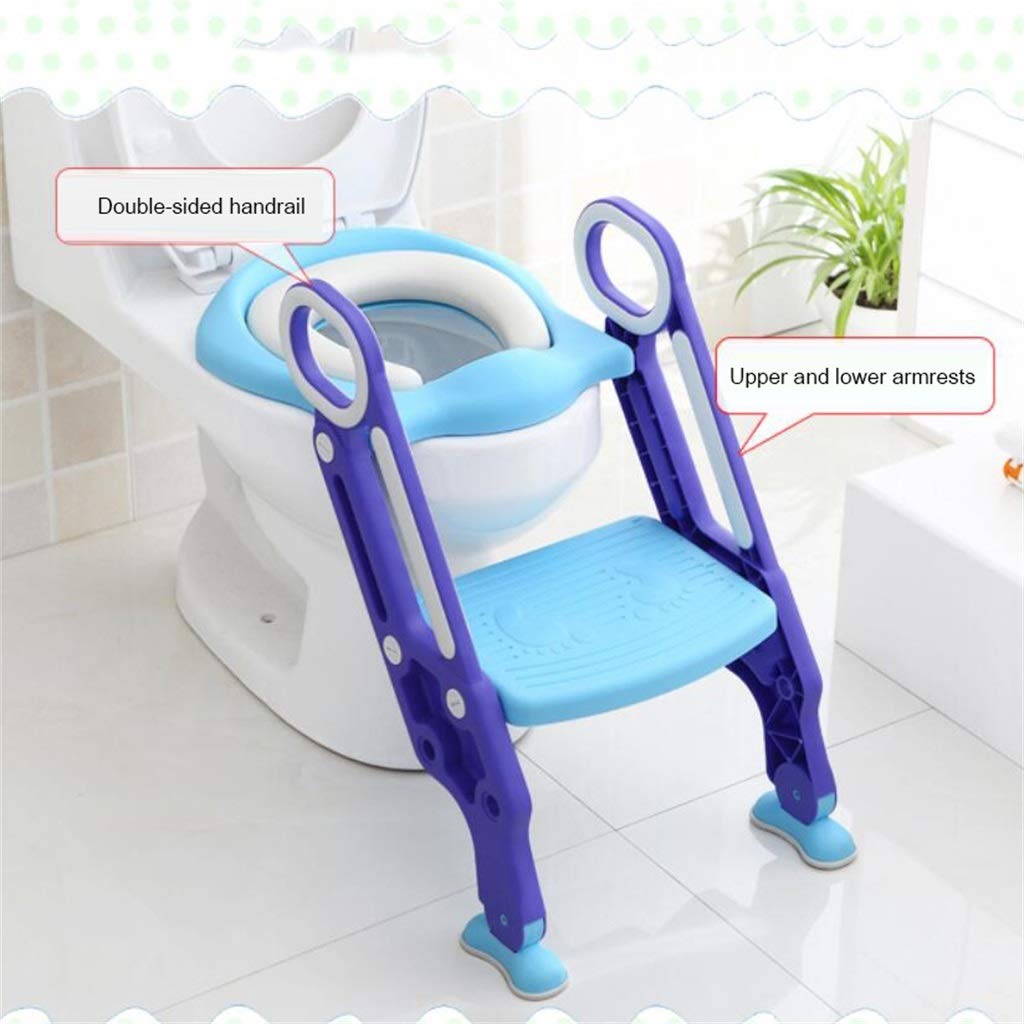 Riduttore WC Bambini, Anti Scivolo Pacchetto Sedile per Allenamento WC Portatile Pieghevole Regolabile Scaletta per Sgabello per Ragazzo Bambino Ragazzo Ragazza