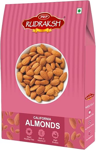 PRP RUDRAKSH California Almonds 250g | Premium Badam Giri | 100% Natural Raw Almonds | Protein Rich Healthy Snacks | Fresh...