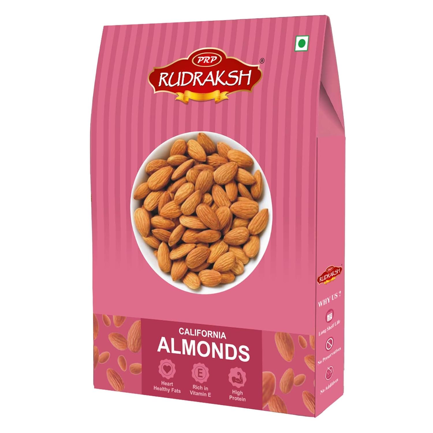 PRP RUDRAKSH California Almonds 250g | Premium Badam Giri | 100% Natural Raw Almonds | Protein Rich Healthy Snacks | Fresh...