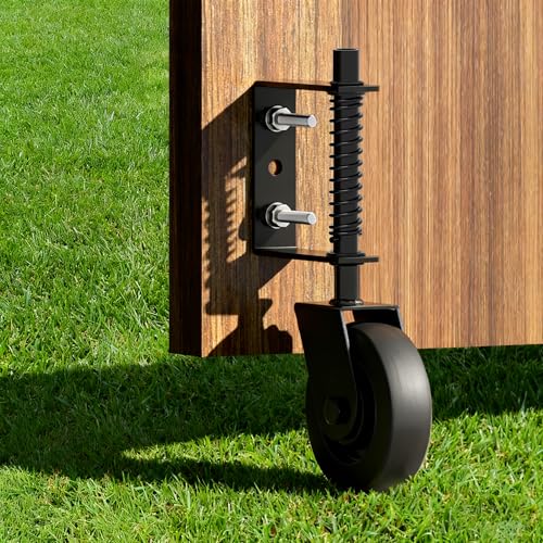 Image of 4.3 inch Heavy Duty Gate Wheel 360 Rotation Gate Wheel with Spring Loaded Shock Absorption Gate Caster Gate Kit for Fence, Farm, Garden and Wooden Gate 150 Lbs Capacity (1Pack)