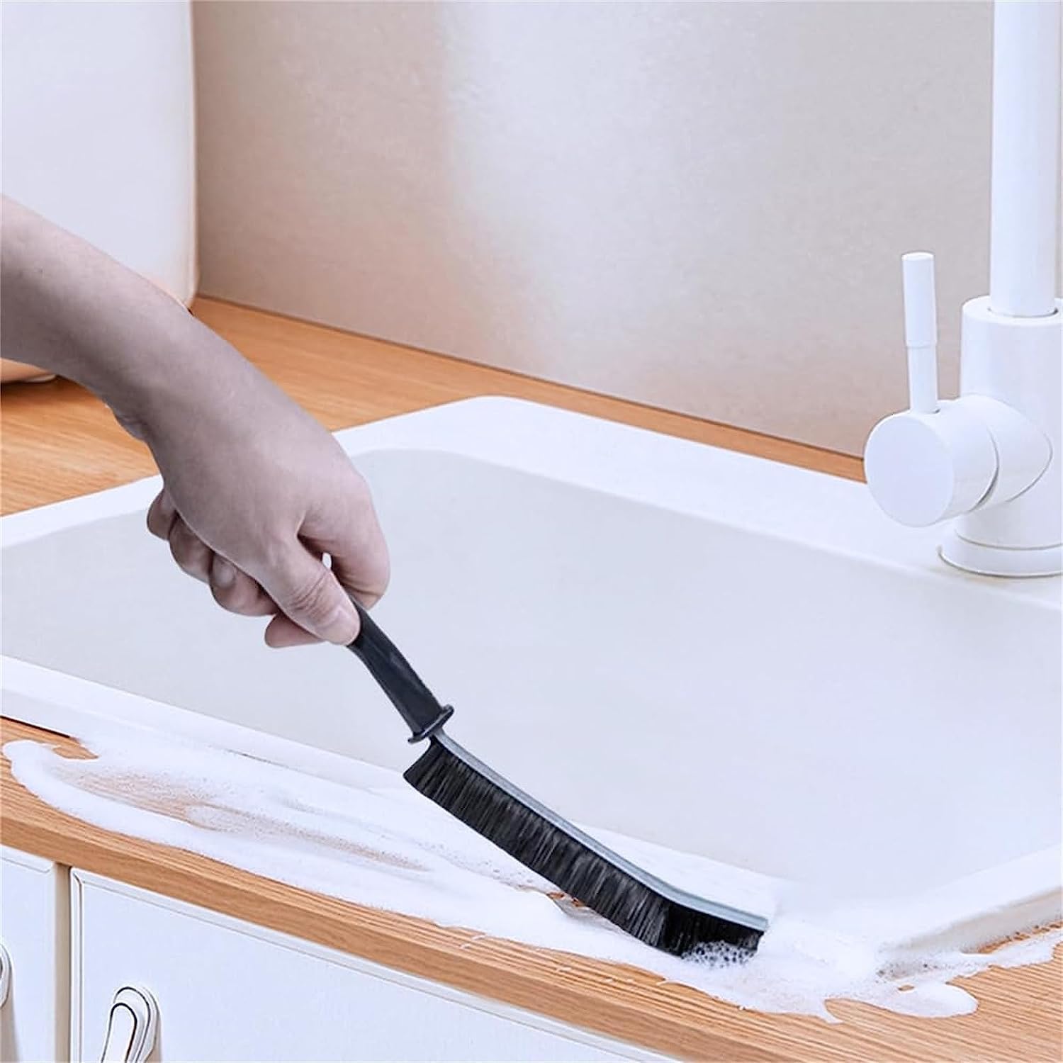 3Pcs Hard Bristle Crevice Cleaning Brush, Multifunctional Grout Cleaner Brush, Thin Gap Cleaning Brush Set, Small Cleaning Tools for Household Use, Kitchen, Bathroom, Toilet, Window Track,Tight Space