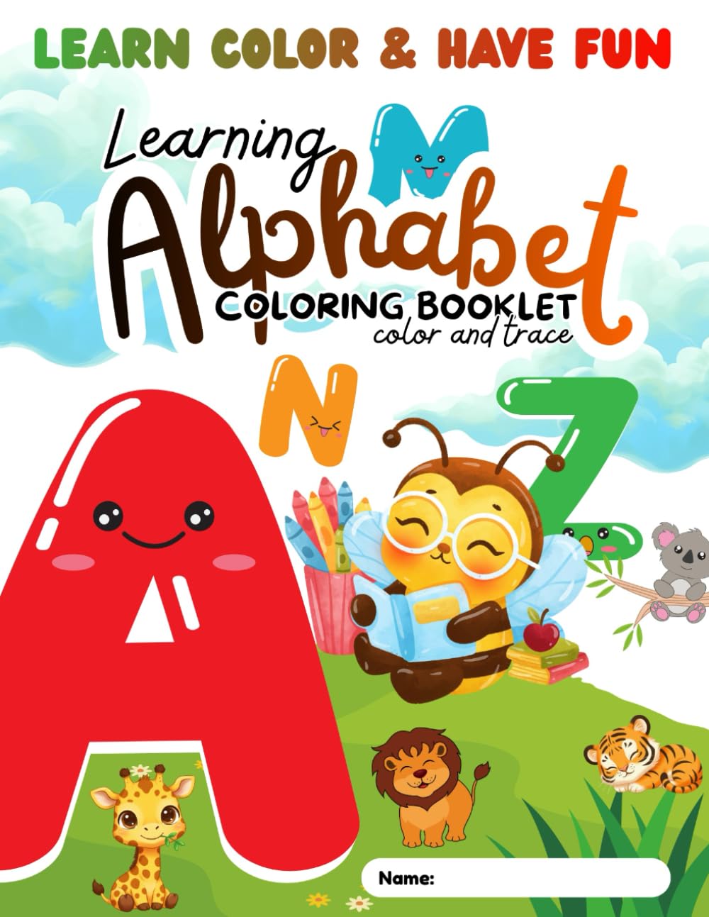 A Fun learning Alphabet Safari Color And Trace Booklet.: Learning ABC's With Wild Animals.