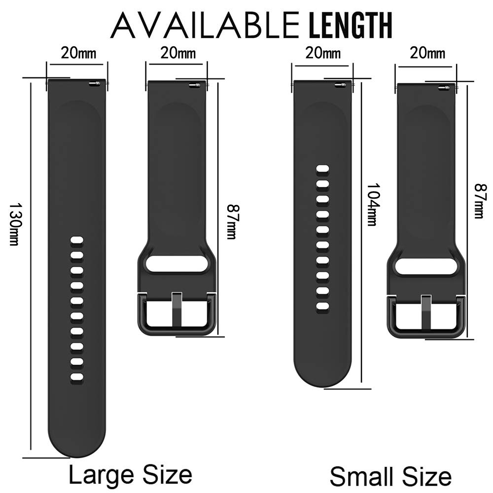 Correa para Samsung Galaxy Watch 7 6 5 4 FE Active 2 de 40 mm, 44 mm, 20 mm, correa de repuesto de silicona suave para Galaxy Watch 6 Classic 43 mm, 47 mm, 4 Classic 42 mm, 46 mm, 5 Pro 45 mm
