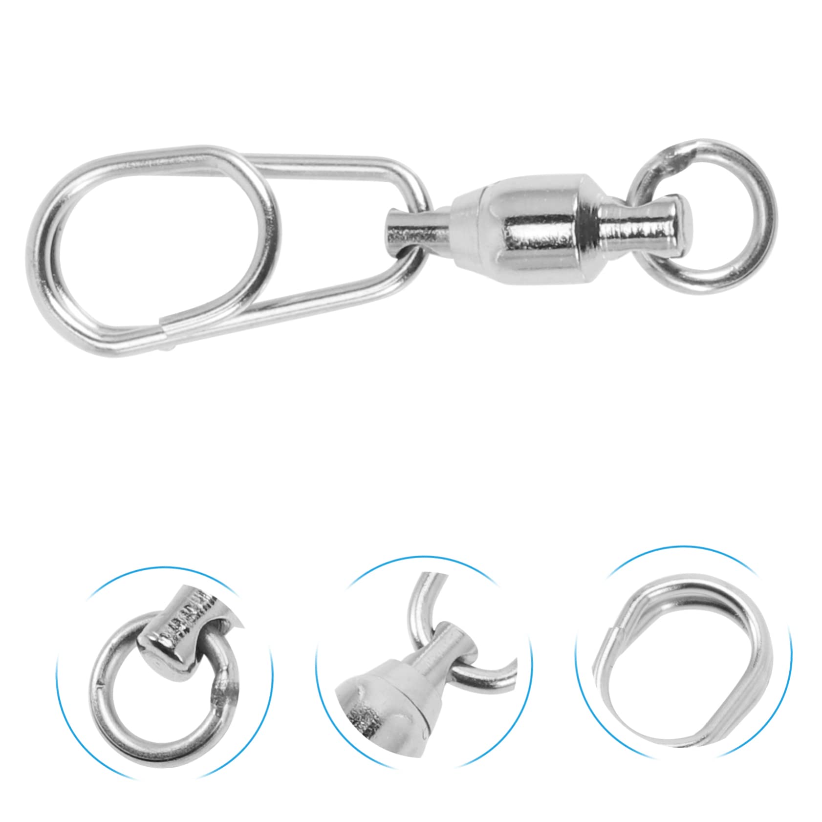 BESPORTBLE Connettore ad anello a otto cifre esca artificiale antiruggine canna girevole a scatto amo anello di collegamento di pesca clip per esche portatili Acciaio inossidabile