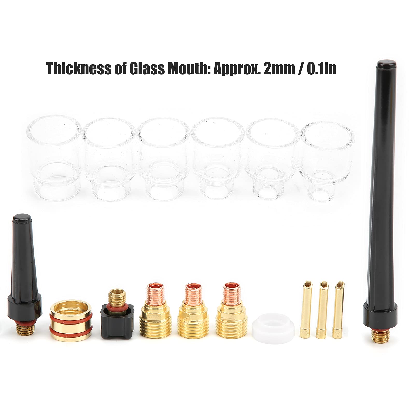 Kit de Antorcha de Soldadura Boquilla de Vidrio, Espesor de 2 Mm