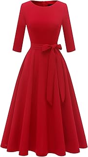 Cocktail Dresses for Women, Vintage Wedding Guest 3/4 Sleeves Formal Church Dress, Summer 2025 - Buy now