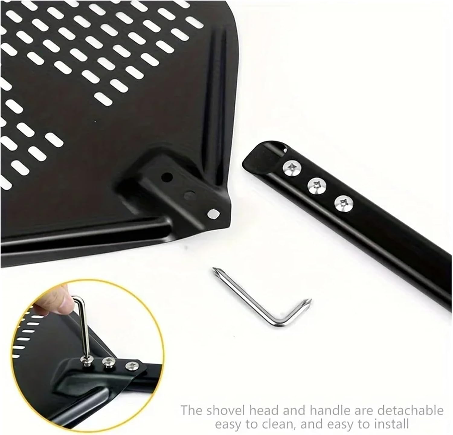 Perforated Pizza Peel, 30.48 X 35.56 Cm Rectangular Transfer, Professional Aluminum Turning Paddle