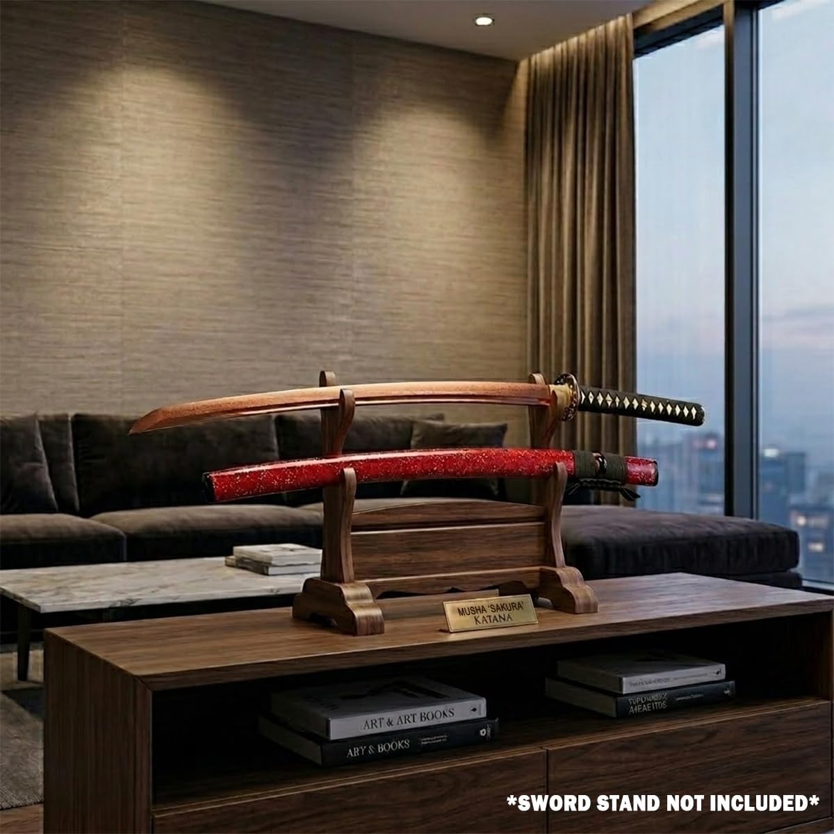 Musha Hand Forged High Carbon Steel Samurai Sword Katana, Color Blade (Choose Your Color)