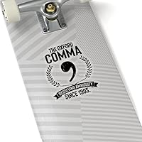 Vista 2 de Calcomanía de Oxford Comma Words Geek Lingüistics Entusiasta Hilarante Gramática de Policía Pegatinas para Laptop Coche Reglas Gramáticas Oxford