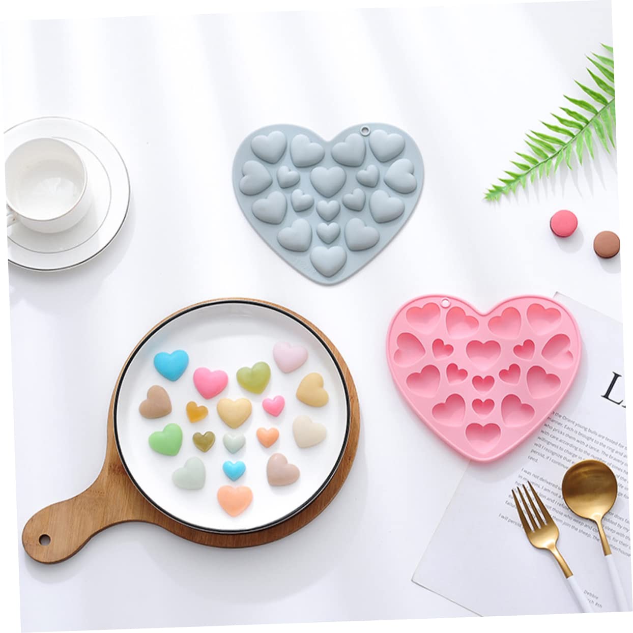 Alipis 8 Pz muffa ice cream gelatto gommosi per biscotti decorativi arredamento per biscotti fai da te stampo da forno per cioccolato A forma di cuore decorare rosa