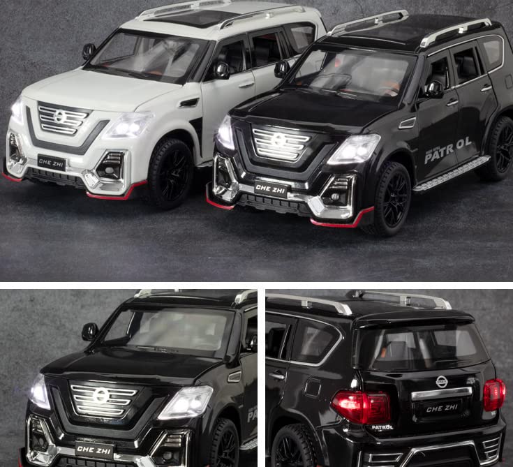 Image of Metal Pull Back Diecast Car SUV 1:24 Big Nissan Petrol Pull Back Car Model with Sound Light Boys Gifts Toys for Kids【Pack of 1】,multicolor