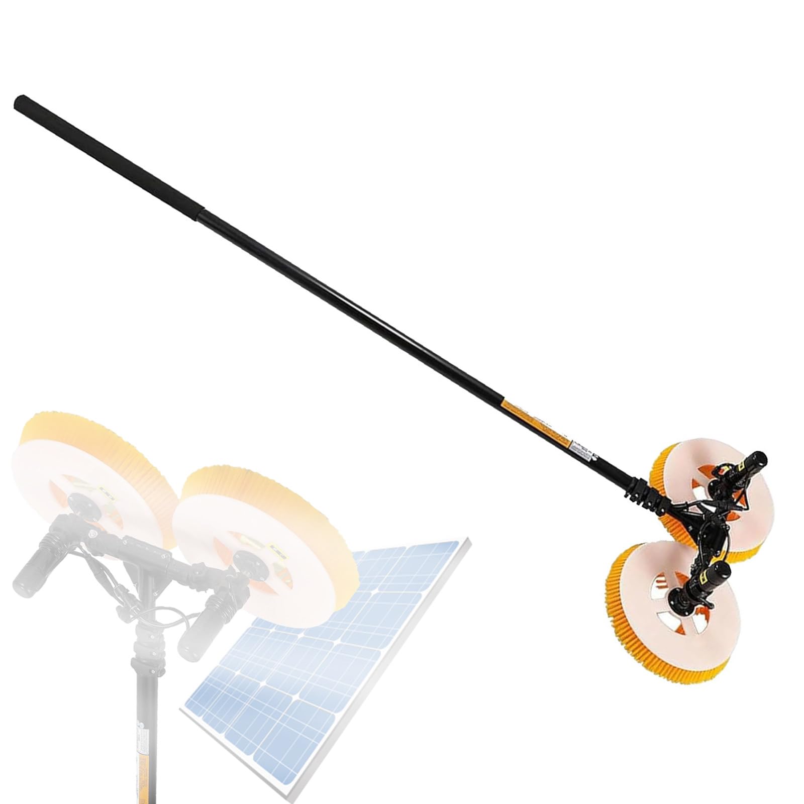 AYCDL Solar Panel Cleaning Telescopic Rod, Electric Brush with Double Disc Automatic Water Sprayer, Roof Cleaning Tool for Mains Electricity, 11ft,Mains Electricity-5.5m/18ft