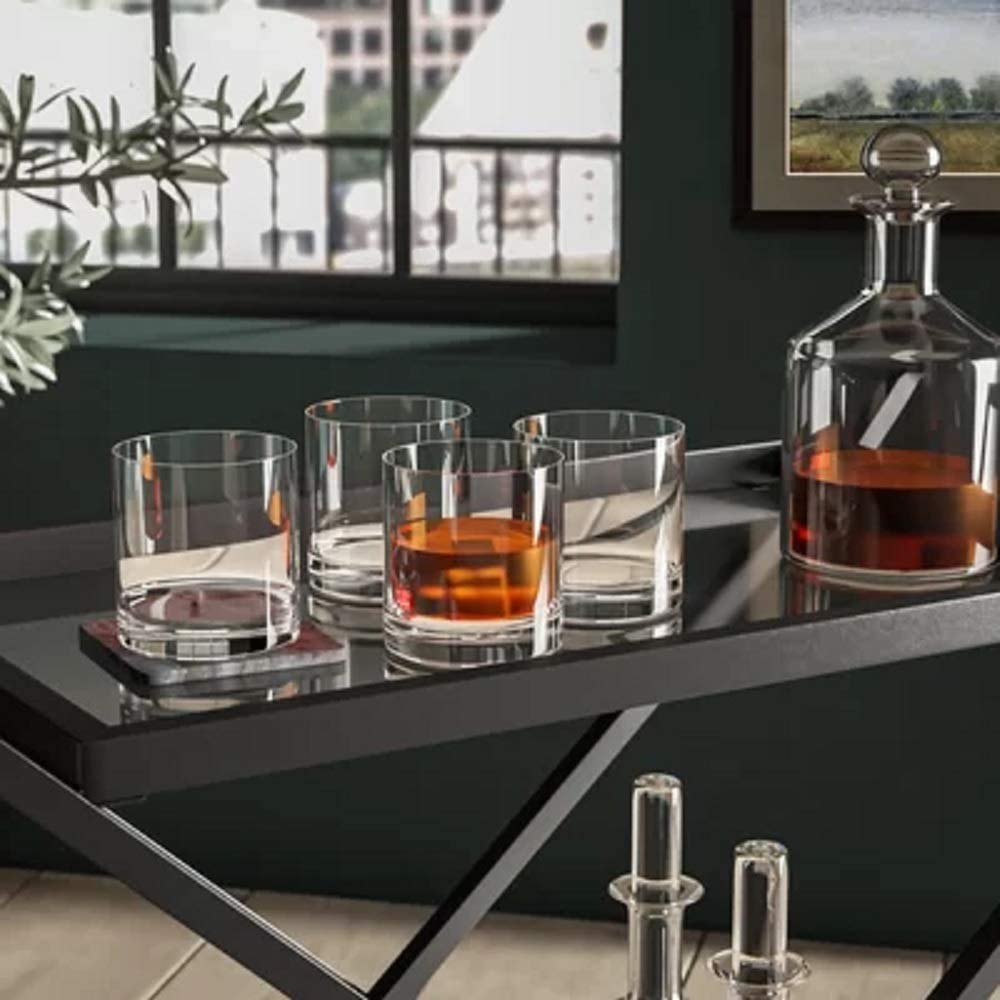 TRIXY Italian Premium Half Star Double Old Fashioned Glasses, Perfect for ServingA Scotch, Whiskey or Mixed Drinks, 290 ml (Clear) (Set Of6) 3