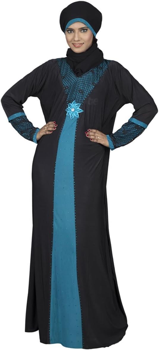 Hawai Women's Lycra Mesh Stone Embellished Burka