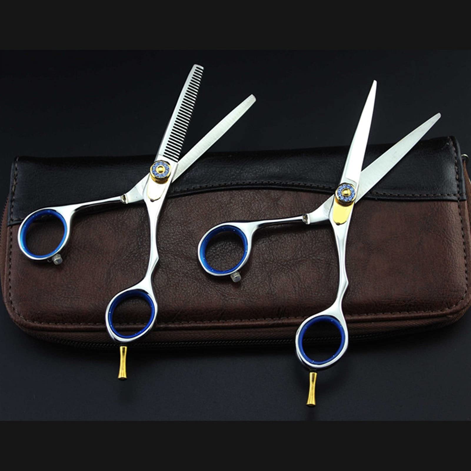Forbici per Capelli Silver Hair Cutting Professional Tesoura Prodotti per Parrucchieri per saloni di Bellezza Strumenti per Parrucchieri,Set con Borsa