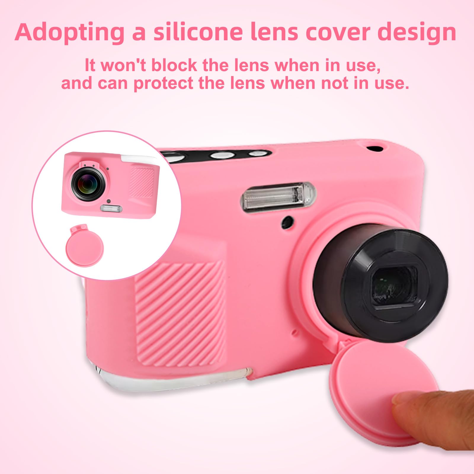 Etui Ochronne Aparatu Cyfrowego do Kodak PIXPRO FZ45, Różowe Silikonowe Odporne na Zarysowania Kompatybilne z Lekkimi Akcesoriami Aparatów do Kodak