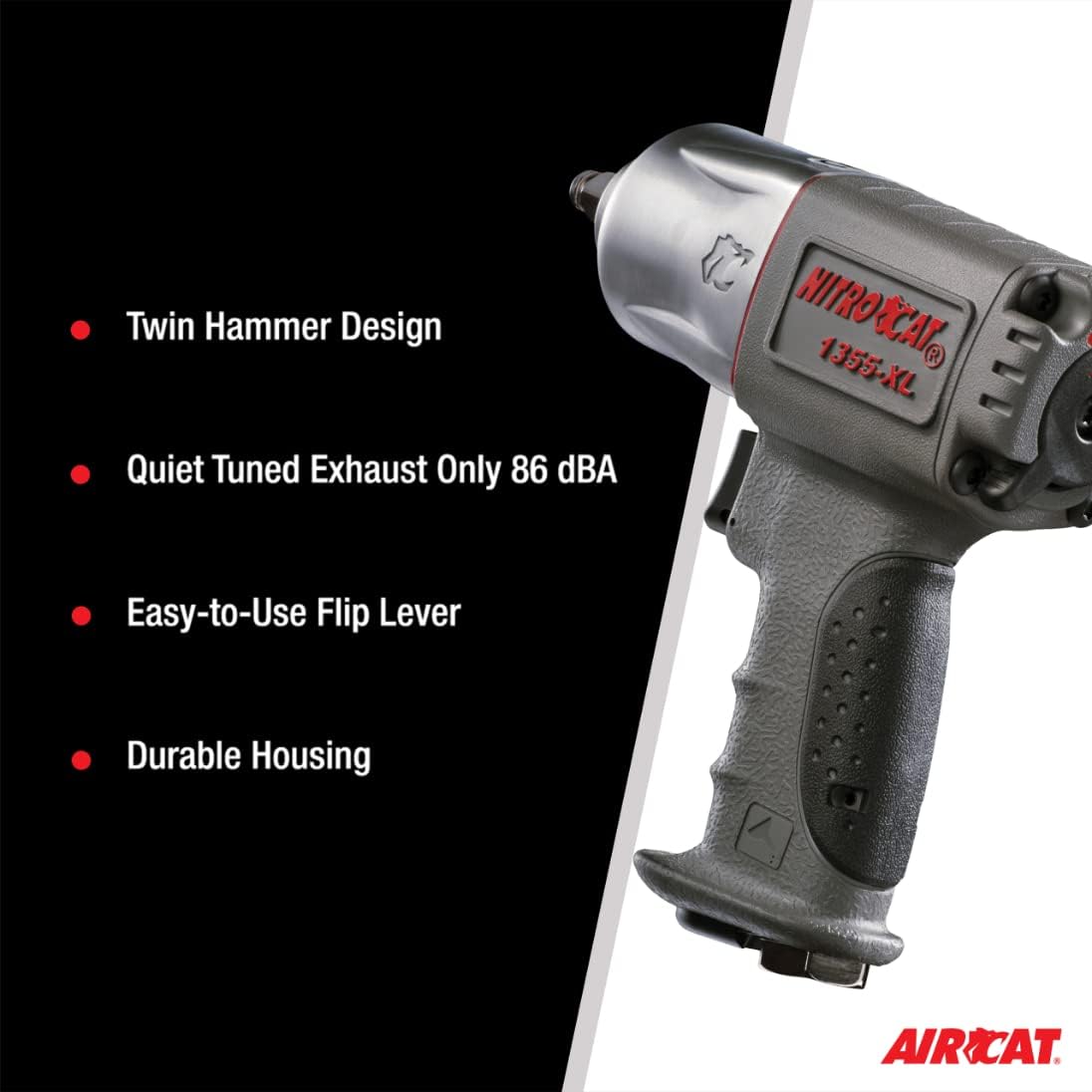 NITRO CAT 1355-XL 3/8-Inch Composite Air Impact Wrench