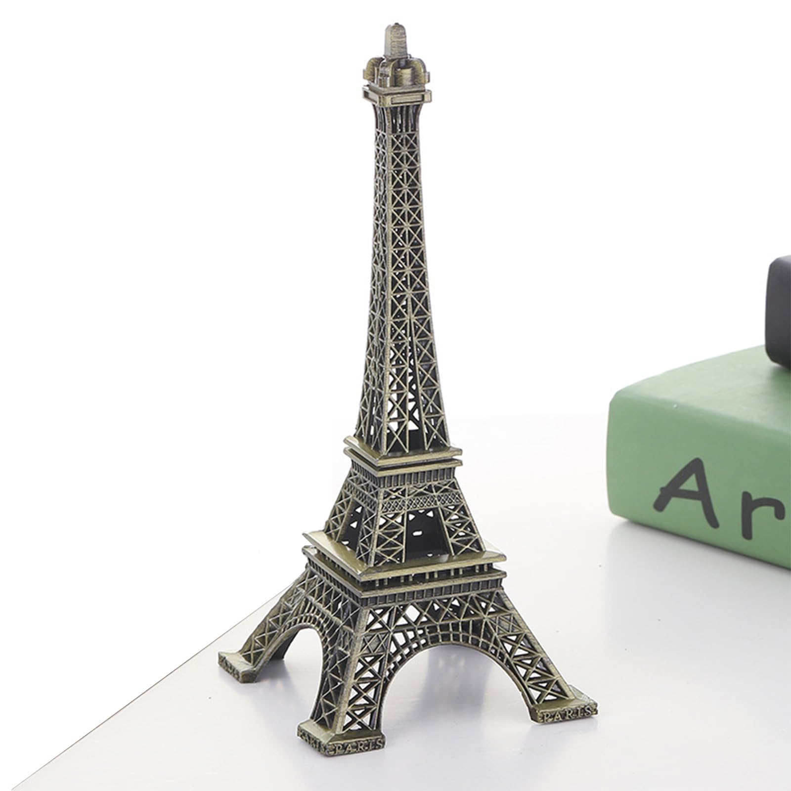 Eiffel Tower Decor 7 Inch Bronze Statue - Paris Model Figurine, Souvenir for Home Decorations, Birthday and (18 Cm)