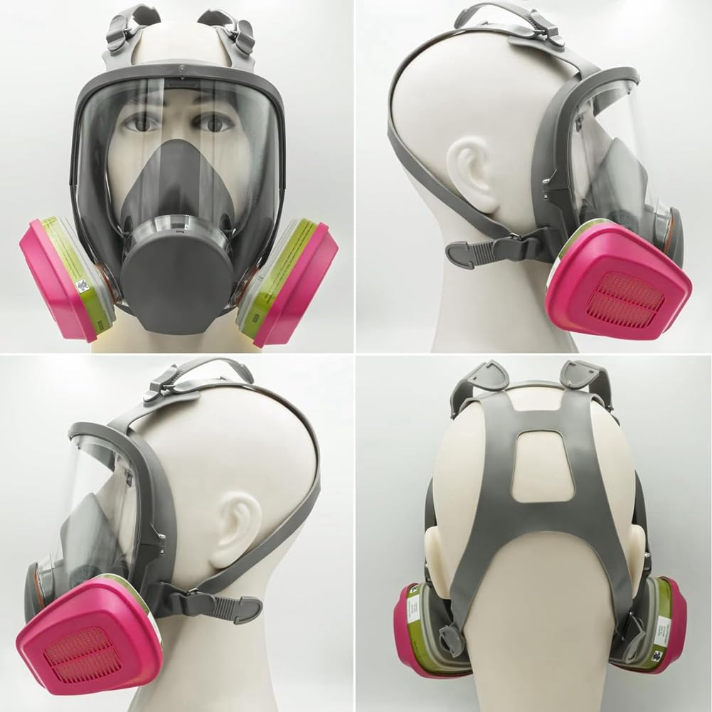 Maschera respiratoria riutilizzabile 6800 con filtri, antiappannamento, respiratore contro i vapori organici