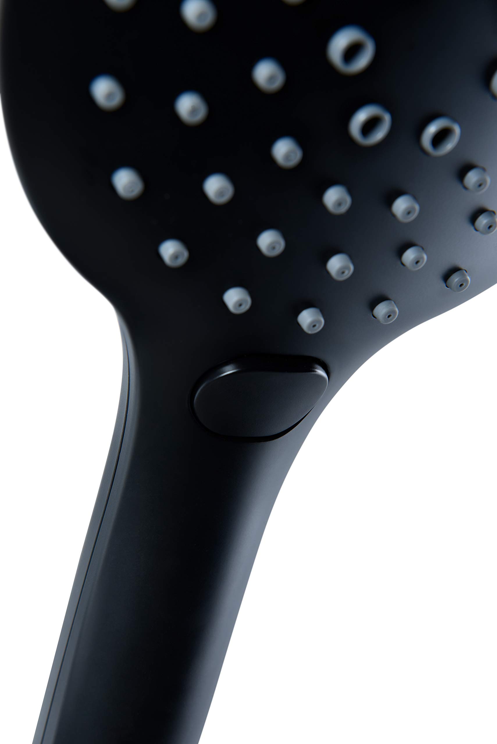 Cornat Zestaw prysznicowy "Noir" — Black Edition — słuchawka prysznicowa 125 mm — 3 rodzaje strumienia: strumień normalny i natryskowy — ochrona przed kamieniem i wkładem oszczędzającym wodę — z wężem prysznicowym i drążkiem ściennym / system prysznicowy