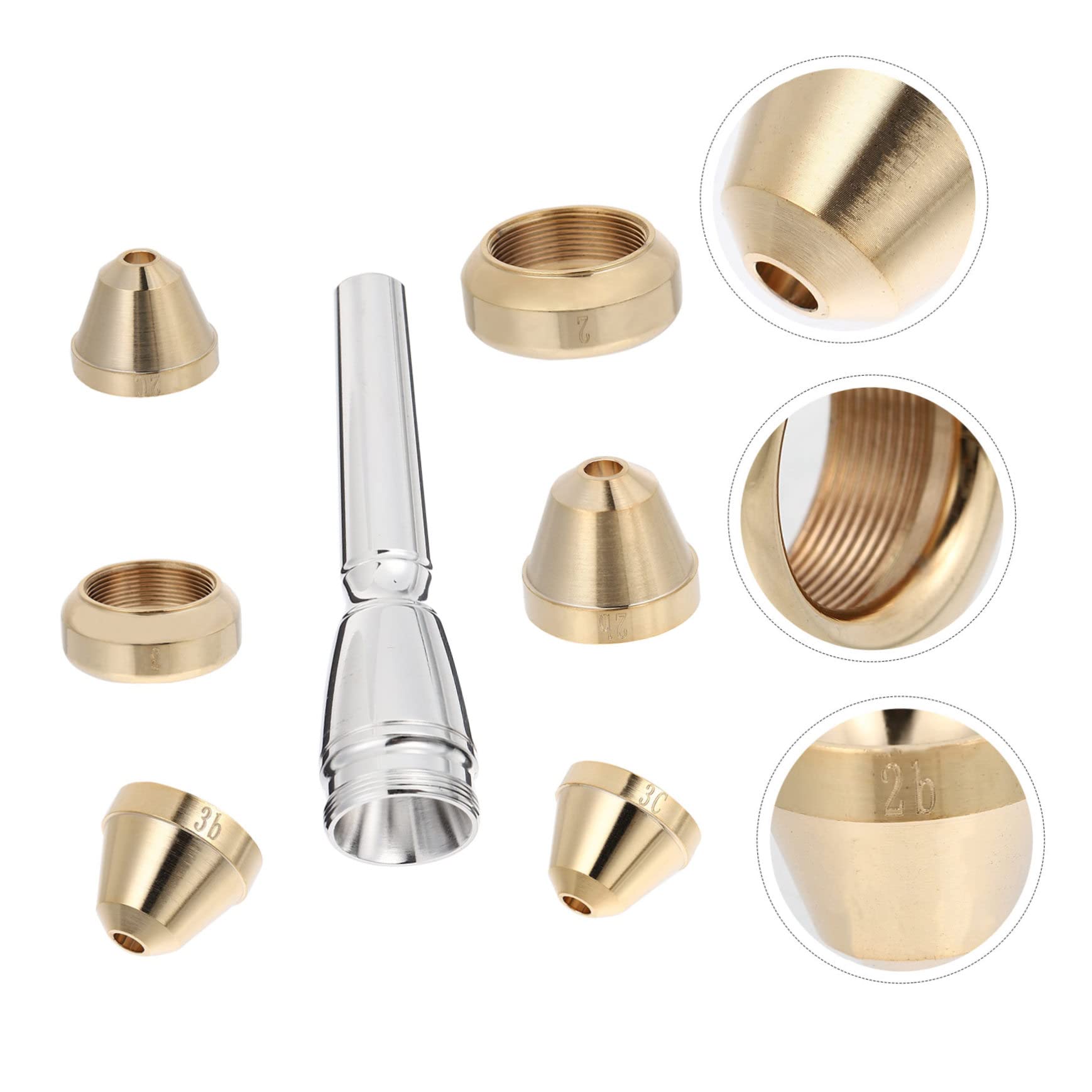 TOYANDONA 7stücke Teiliges Trompeten Mundstück Set Professionelle Mundstücke Für Anfänger Und Fortgeschrittene Für Übungen Und Auftritte Nummernkopf Und Mundstücke Verschiedenen
