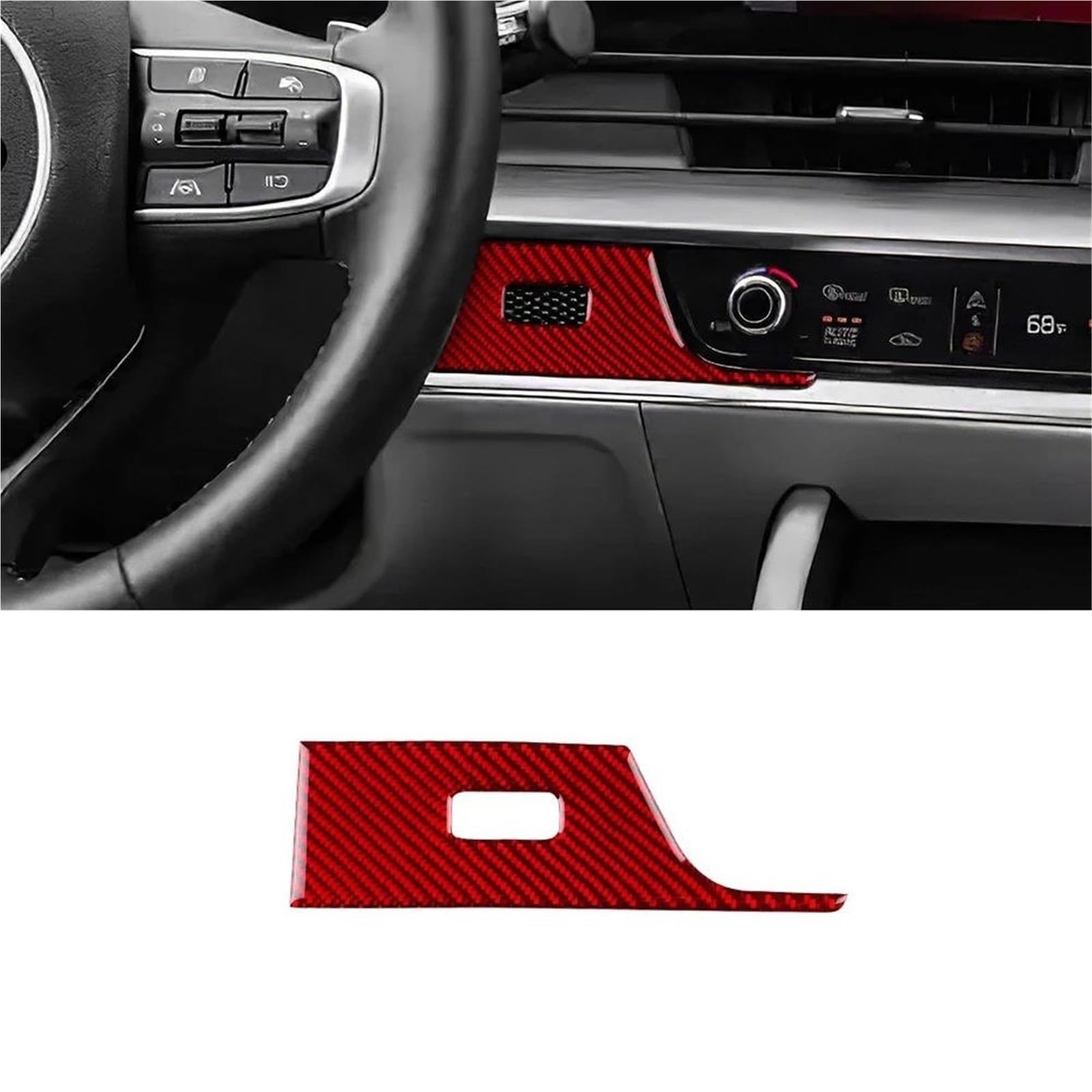 for Kia for Sportage 2022 2023 2024 2025 LHD RHD Car Center Console Side Outlet Panel Sticker KISSGPIPOL(LHD Red Carbon)