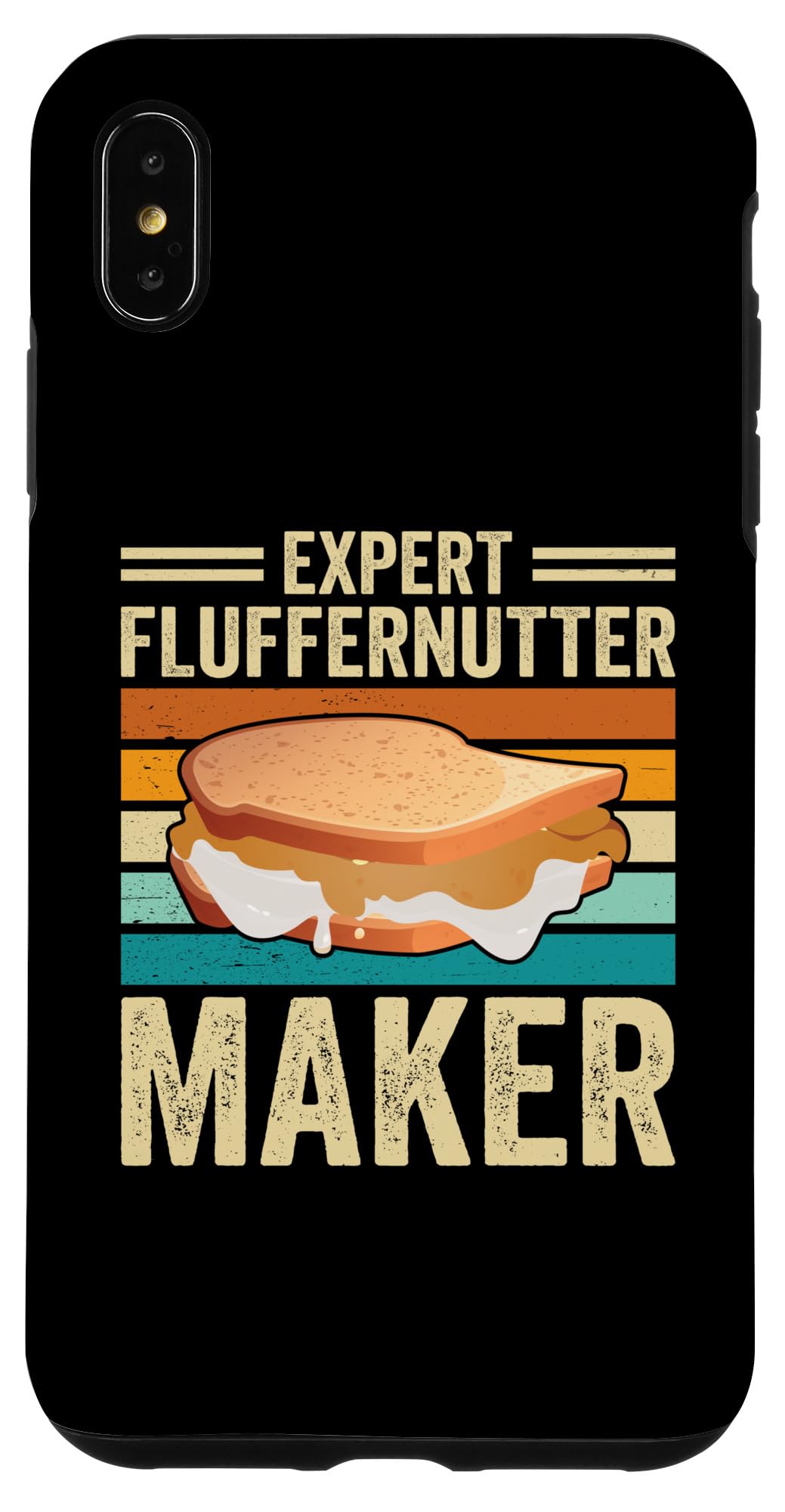 iPhone XS Max Peanut Butter Sandwich Design Retro Creamy Fluffernutter Case