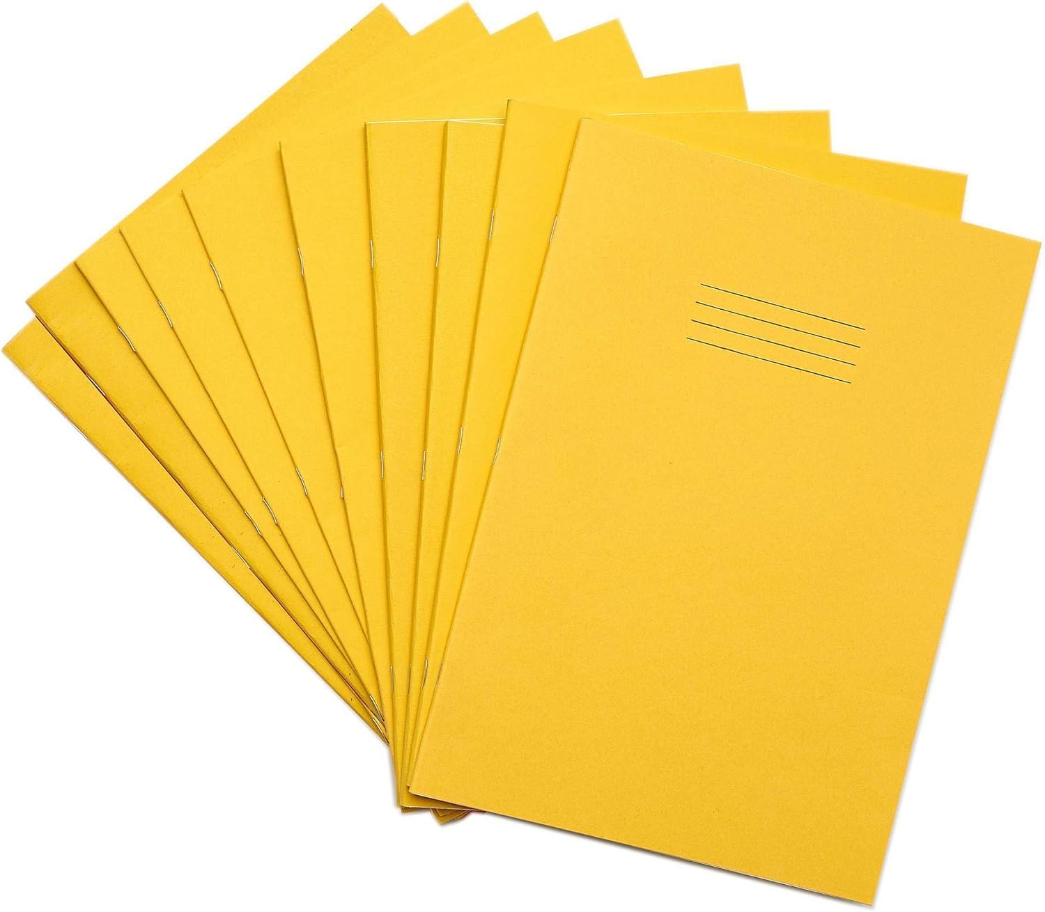 Rhino A4 Tinted Exercise Book, Yellow Cover with Green Coloured Paper, 50 Pack, 48 Page / 10mm Squared Dyslexia & SEN Notebook Aids & Resources