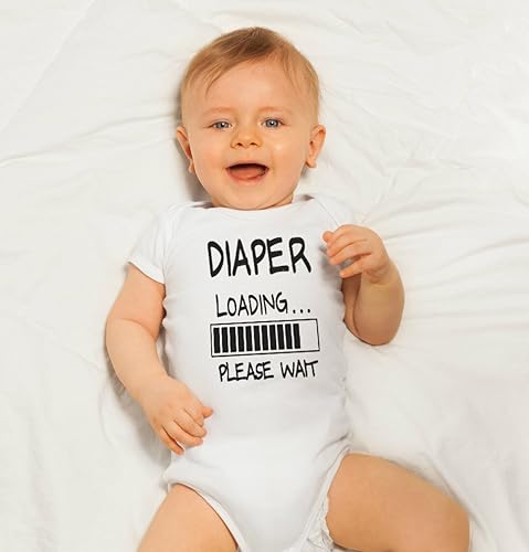 Miniatura 2 de Reaxion Lindos y divertidos mamelucos de carga de pañales para bebés y niñas - Ropa humorística hecha a mano para bebés