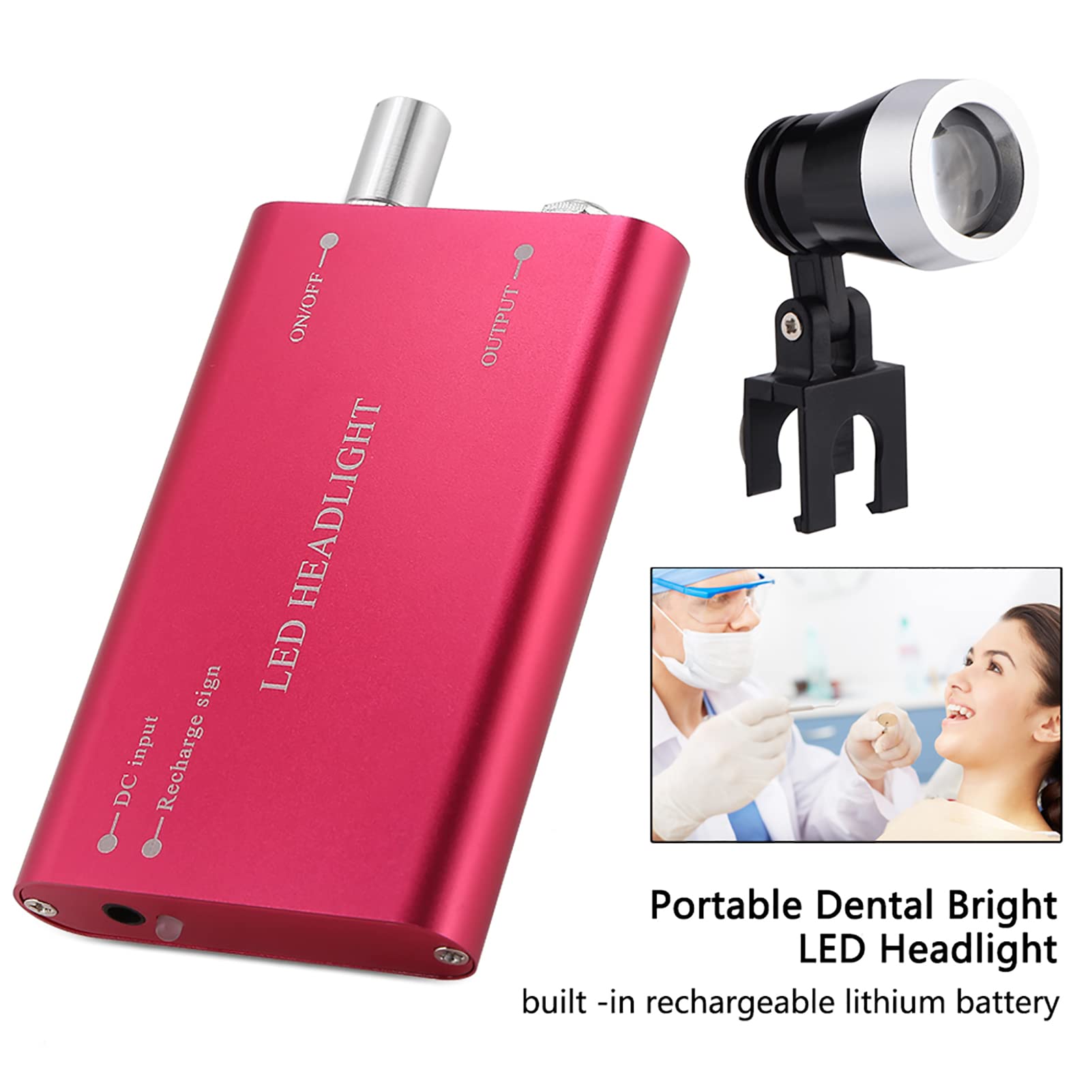 Fyearfly Linterna Frontal LED para Cirugía Dental, Batería Larga Duración, 1 pieza, 110-240V