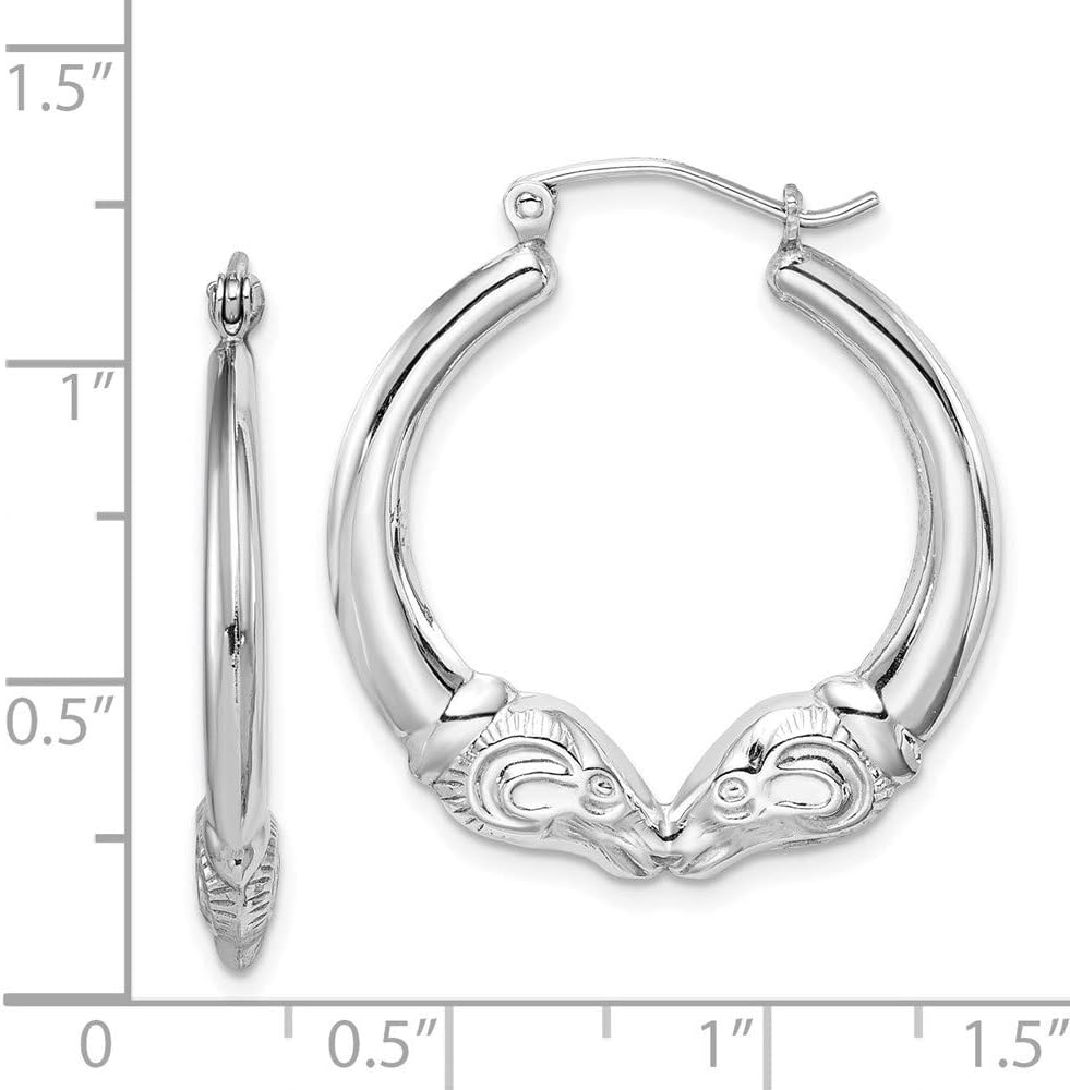 925 Sterling Silver Rams Head Hoop Earrings Fine Jewelry For Women Gifts For Her